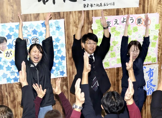 市議の大半が現職応援も、新人が初当選「市民から『まちを変えてほしい』との声いただいた」…栗東市長選挙で現新一騎打ち 市議の大半が現職応援も、新人が初当選「市民から『まちを変えてほしい』との声いただいた」…栗東市長選挙で現新一騎打ち
